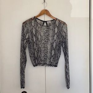 SHEER SNAKESKIN CROP TOP